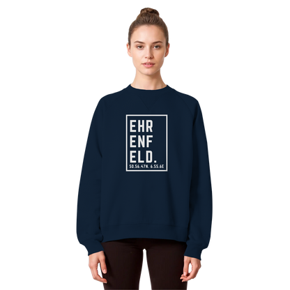 Ehrenfeld Koordinaten (großer Druck auf der Brust) - Organic Raglan Sweatshirt