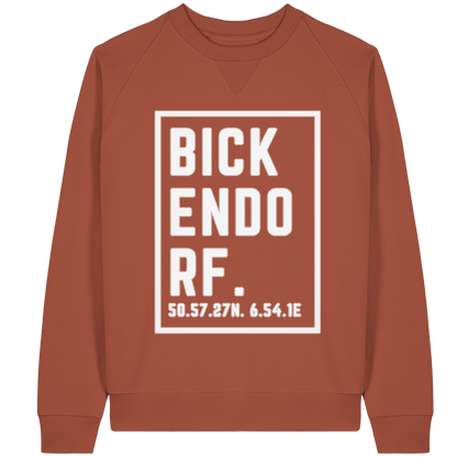 Bickendorf Koordinaten (großer Druck auf der Brust) - Organic Raglan Sweatshirt