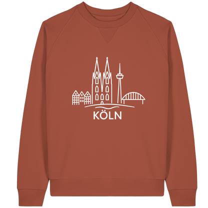 Köln Skyline (großer Druck auf der Brust) - Organic Raglan Sweatshirt