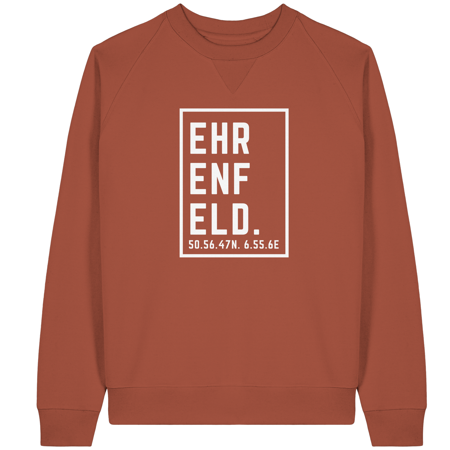 Ehrenfeld Koordinaten (großer Druck auf der Brust) - Organic Raglan Sweatshirt