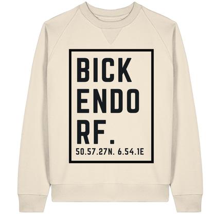 Bickendorf Koordinaten (großer Druck auf der Brust) - Organic Raglan Sweatshirt