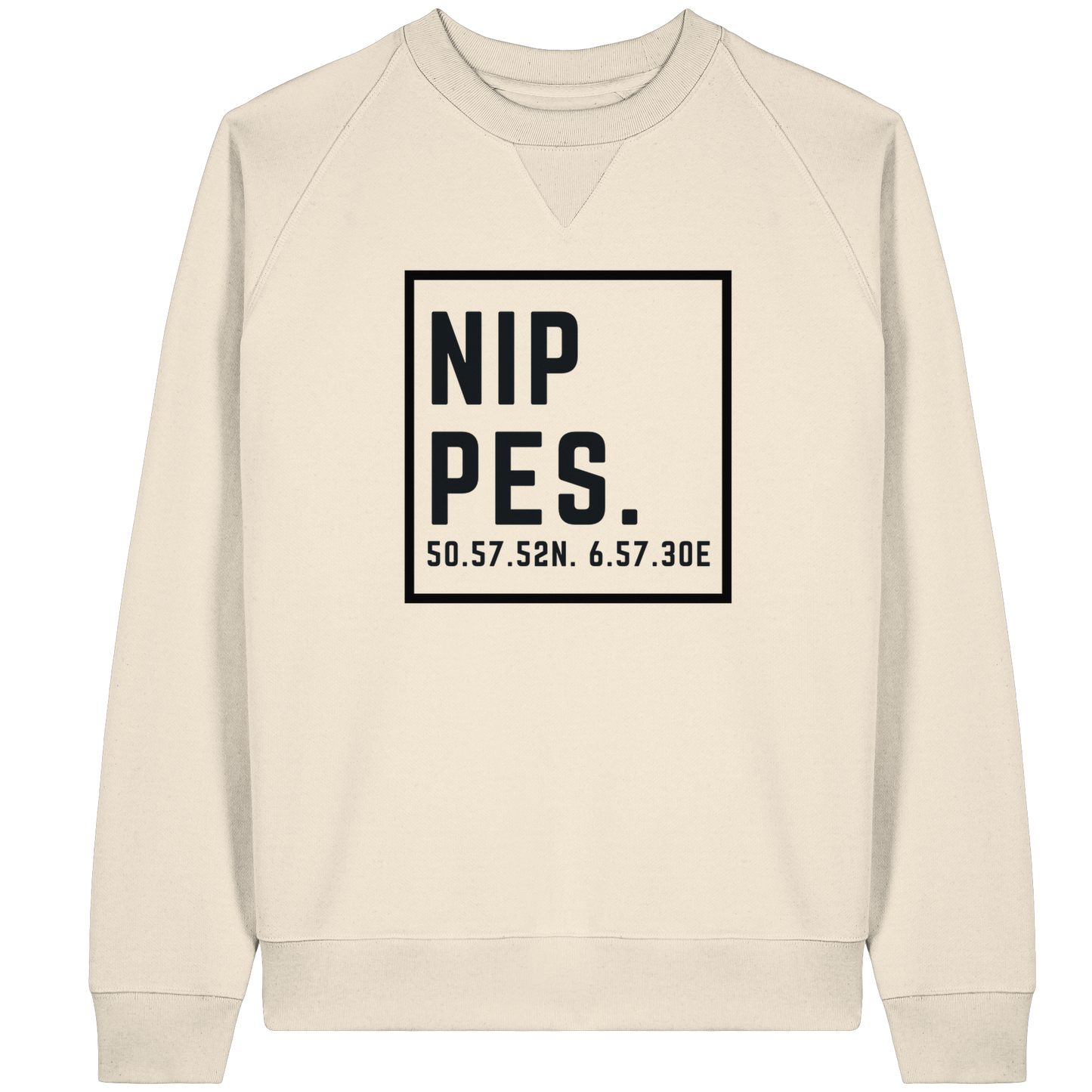 Nippes Koordinaten (großer Druck auf der Brust) - Organic Raglan Sweatshirt