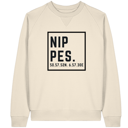 Nippes Koordinaten (großer Druck auf der Brust) - Organic Raglan Sweatshirt