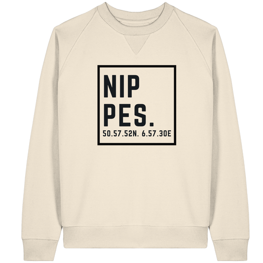 Nippes Koordinaten (großer Druck auf der Brust) - Organic Raglan Sweatshirt