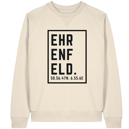 Ehrenfeld Koordinaten (großer Druck auf der Brust) - Organic Raglan Sweatshirt