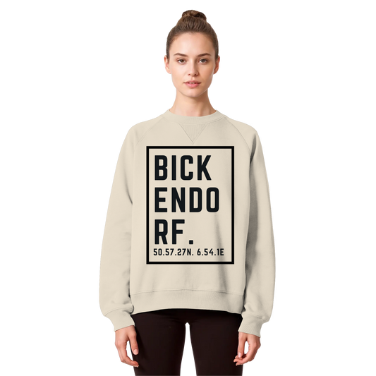 Bickendorf Koordinaten (großer Druck auf der Brust) - Organic Raglan Sweatshirt