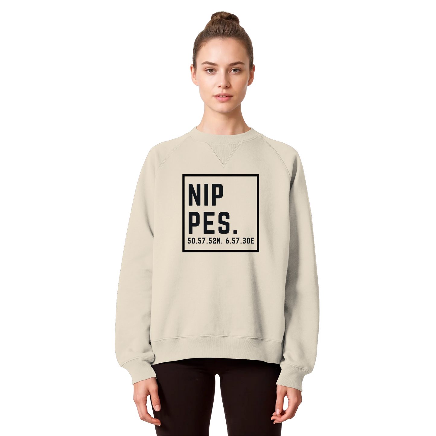 Nippes Koordinaten (großer Druck auf der Brust) - Organic Raglan Sweatshirt