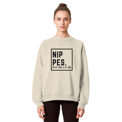 Nippes Koordinaten (großer Druck auf der Brust) - Organic Raglan Sweatshirt