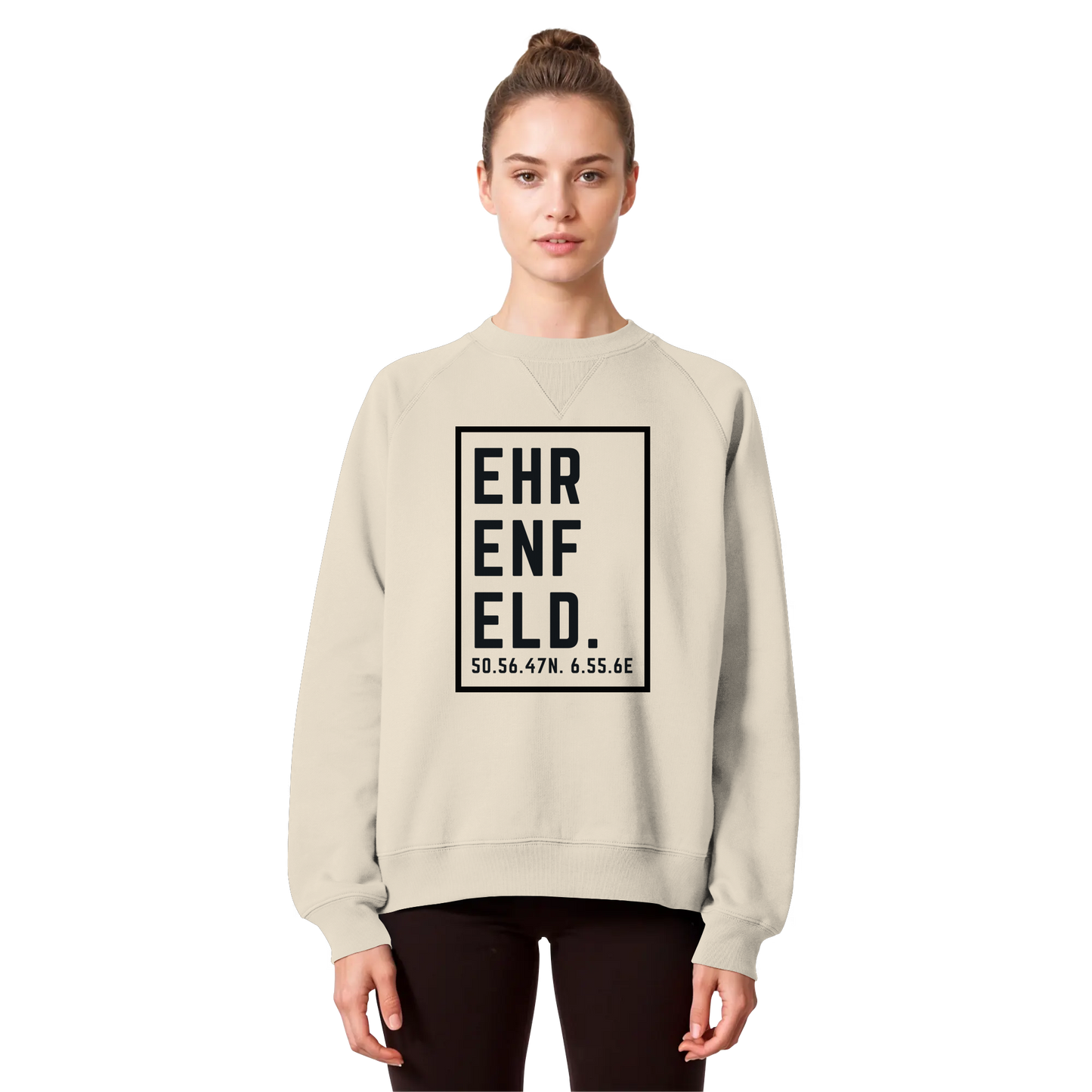 Ehrenfeld Koordinaten (großer Druck auf der Brust) - Organic Raglan Sweatshirt