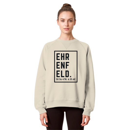 Ehrenfeld Koordinaten (großer Druck auf der Brust) - Organic Raglan Sweatshirt