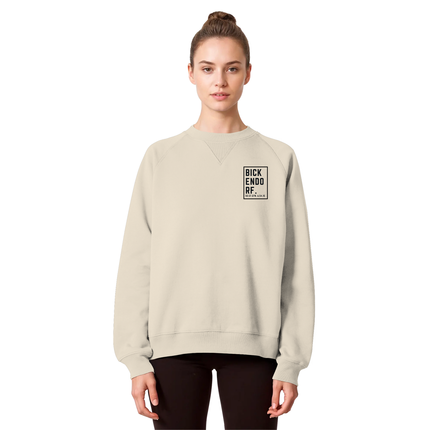 Bickendorf Koordinaten (kleiner Druck auf der Brust) - Organic Raglan Sweatshirt