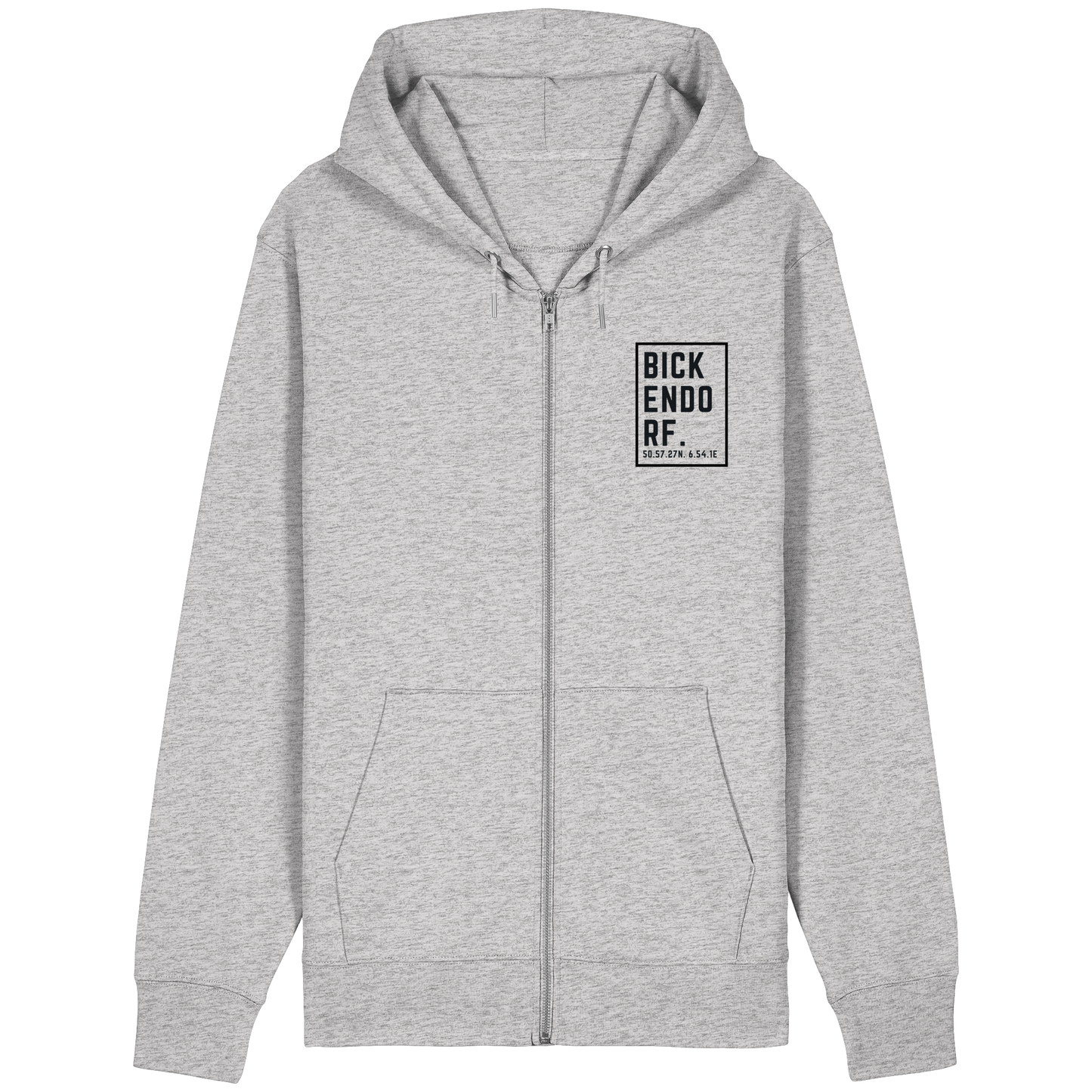 Bickendorf Koordinaten (kleiner Druck auf der Brust) - Organic Relaxed Zipper