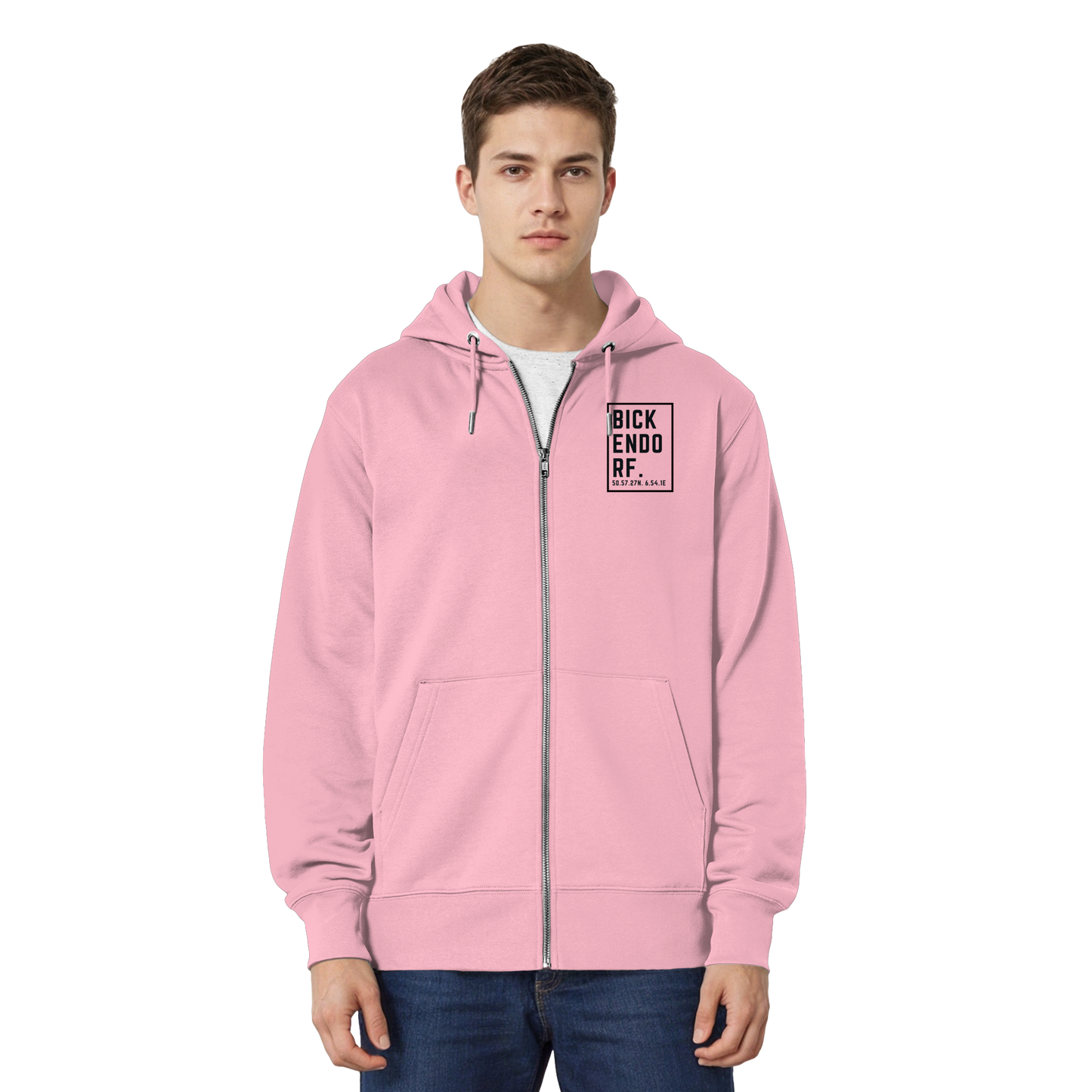 Bickendorf Koordinaten (kleiner Druck auf der Brust) - Organic Relaxed Zipper