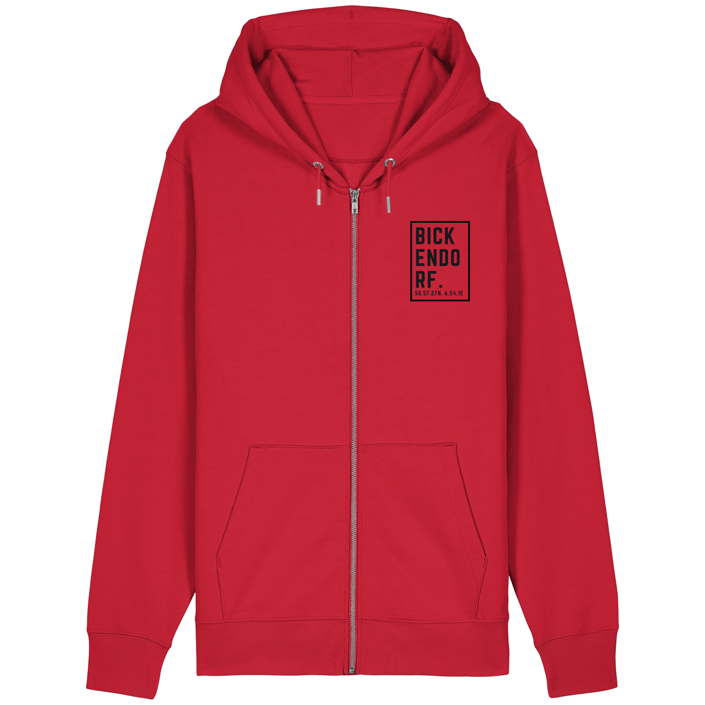 Bickendorf Koordinaten (kleiner Druck auf der Brust) - Organic Relaxed Zipper