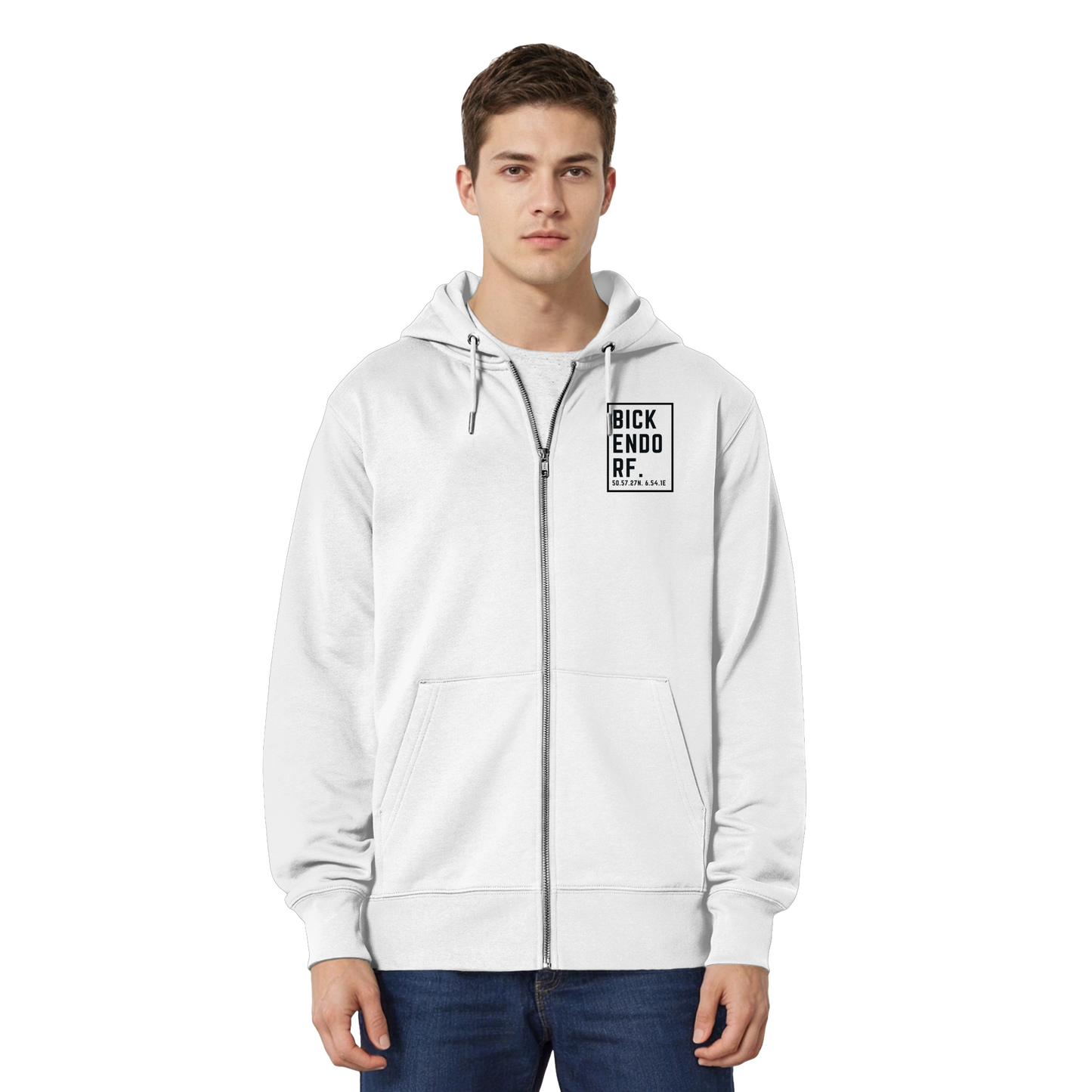 Bickendorf Koordinaten (kleiner Druck auf der Brust) - Organic Relaxed Zipper