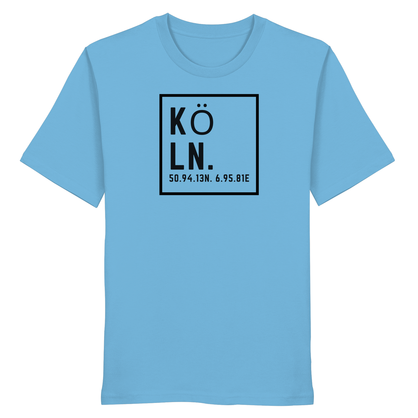 Köln Koordinaten (großer Druck auf der Brust) - Organic Shirt