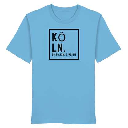 Köln Koordinaten (großer Druck auf der Brust) - Organic Shirt