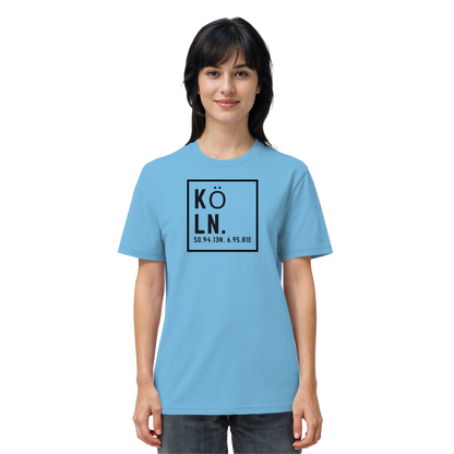 Köln Koordinaten (großer Druck auf der Brust) - Organic Shirt