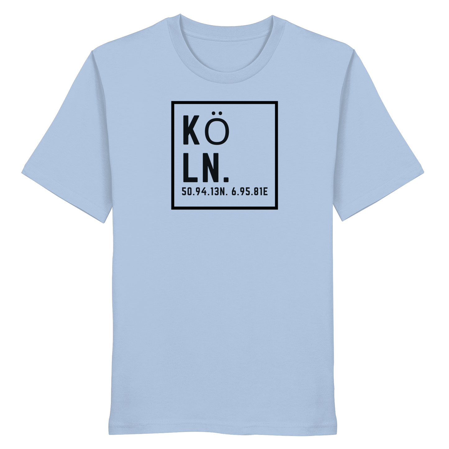 Köln Koordinaten (großer Druck auf der Brust) - Organic Shirt