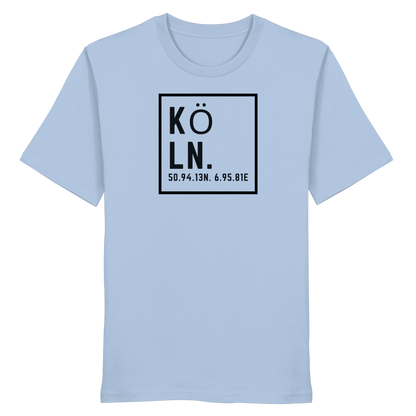 Köln Koordinaten (großer Druck auf der Brust) - Organic Shirt
