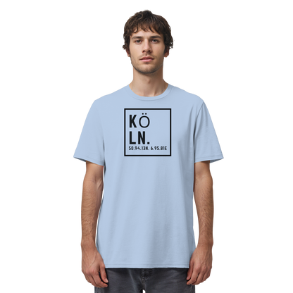 Köln Koordinaten (großer Druck auf der Brust) - Organic Shirt