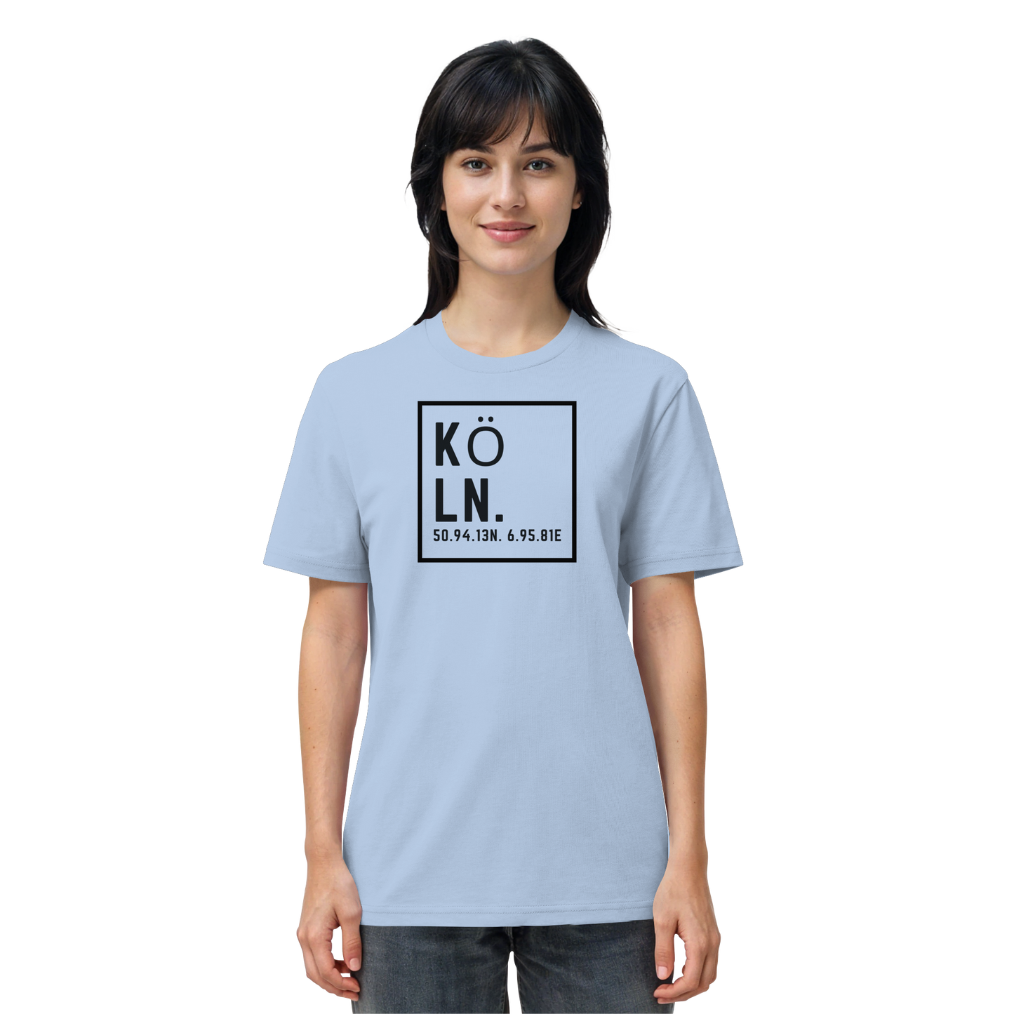Köln Koordinaten (großer Druck auf der Brust) - Organic Shirt