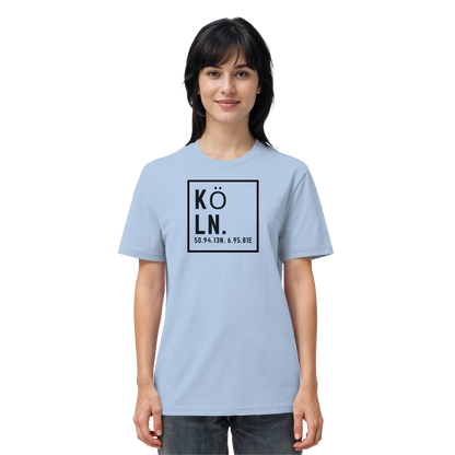 Köln Koordinaten (großer Druck auf der Brust) - Organic Shirt