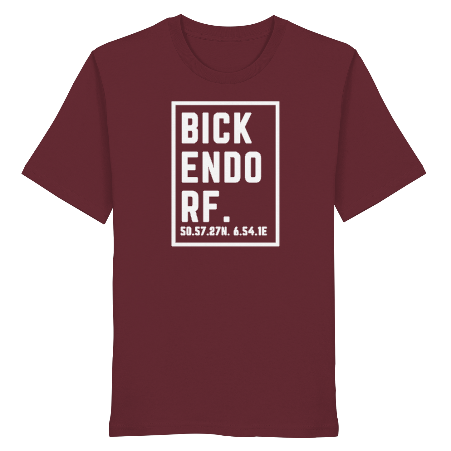 Bickendorf Koordinaten (großer Druck auf der Brust) - Organic Shirt