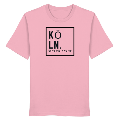Köln Koordinaten (großer Druck auf der Brust) - Organic Shirt