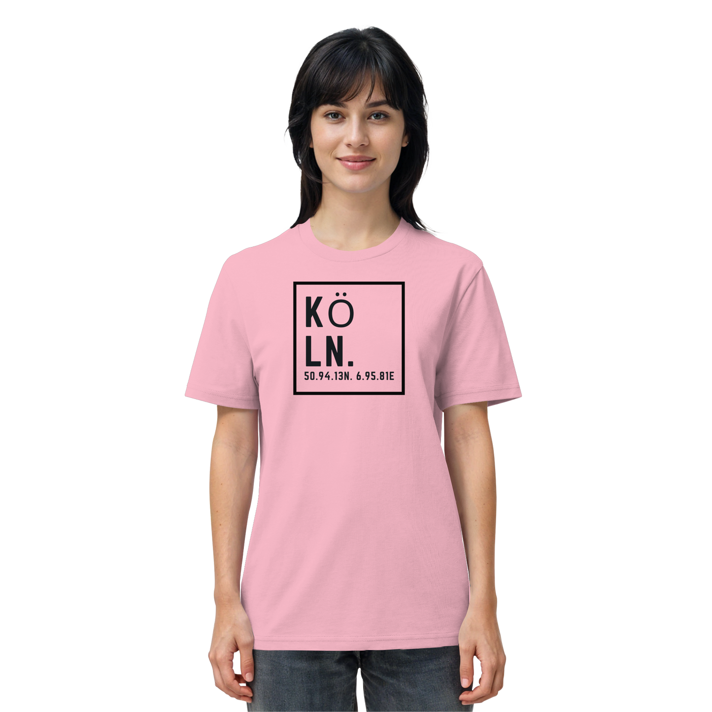 Köln Koordinaten (großer Druck auf der Brust) - Organic Shirt