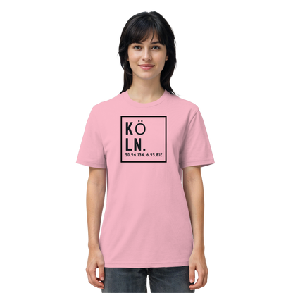 Köln Koordinaten (großer Druck auf der Brust) - Organic Shirt