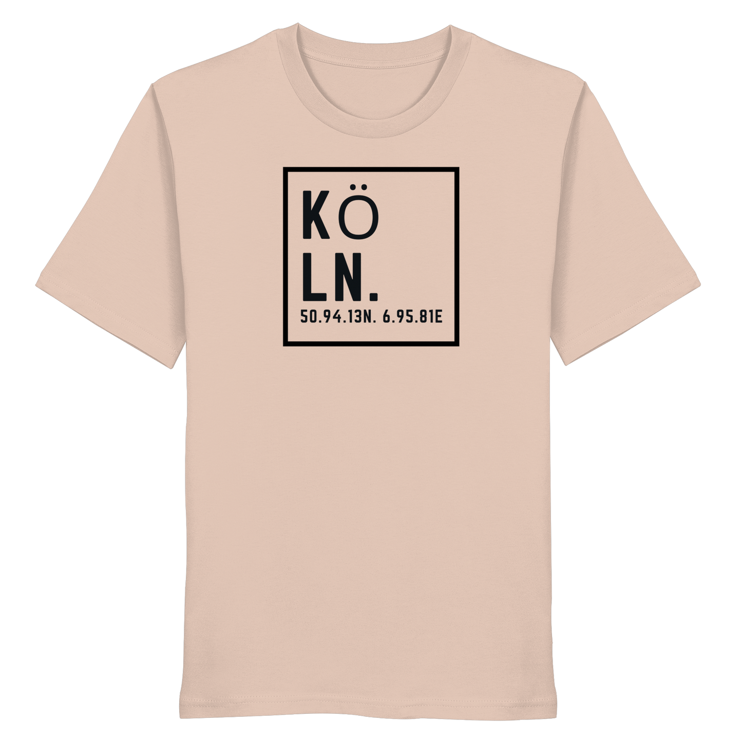 Köln Koordinaten (großer Druck auf der Brust) - Organic Shirt