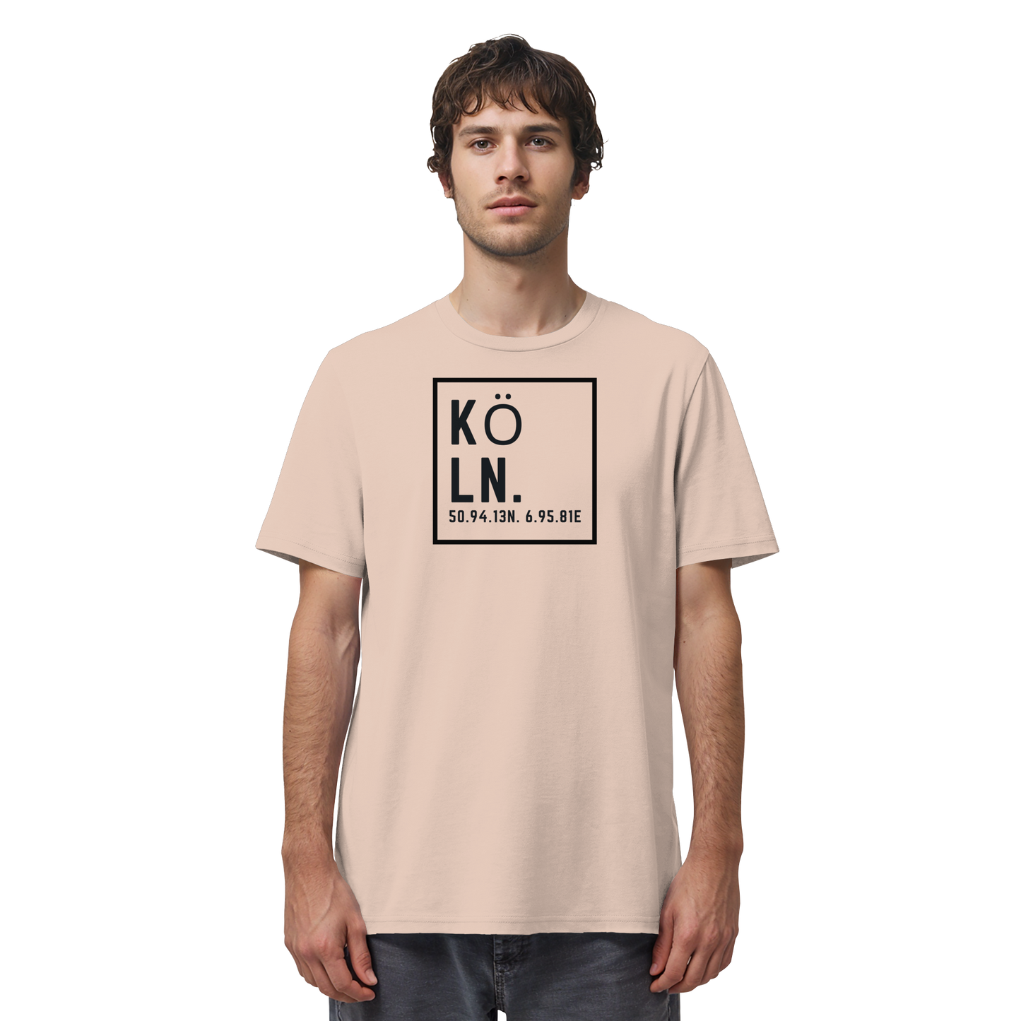 Köln Koordinaten (großer Druck auf der Brust) - Organic Shirt