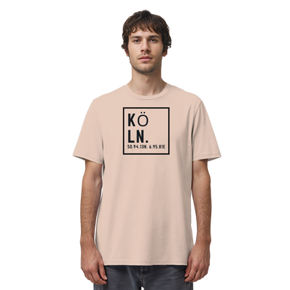 Köln Koordinaten (großer Druck auf der Brust) - Organic Shirt