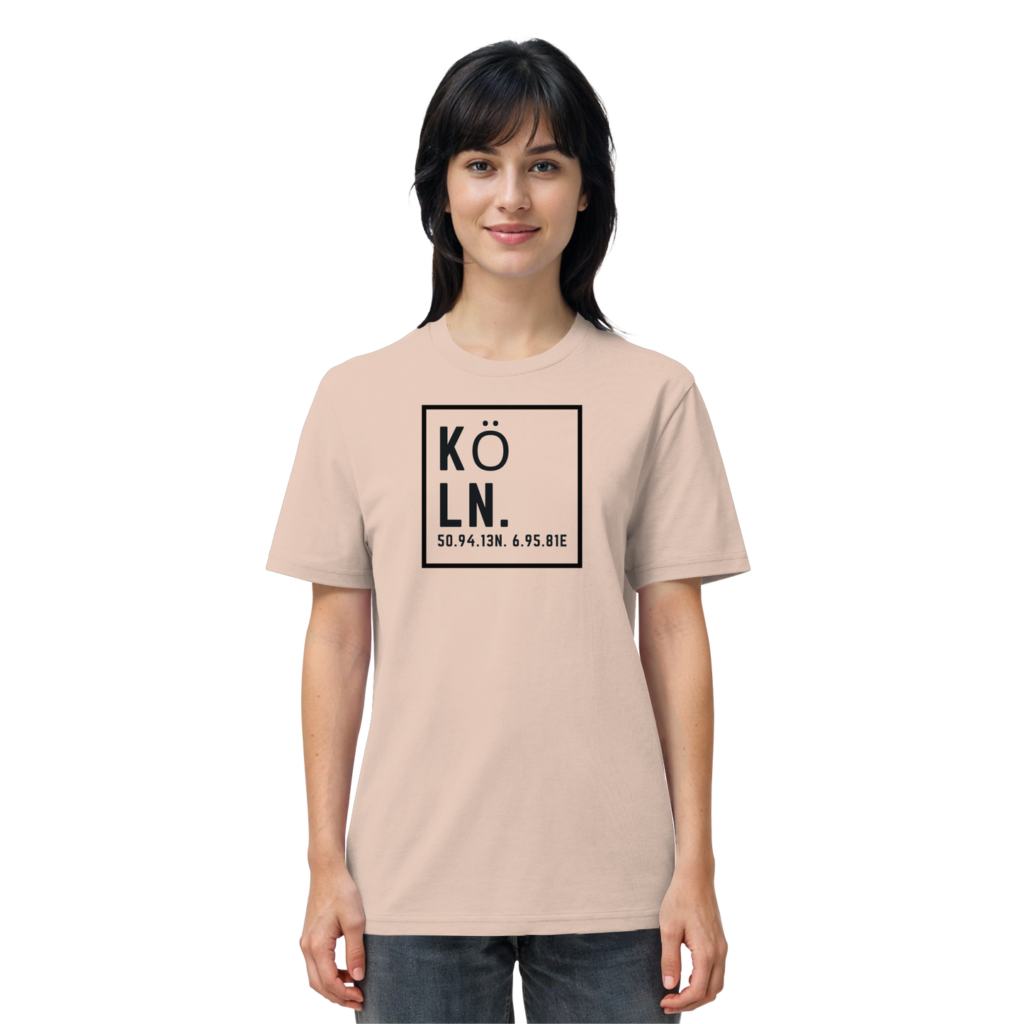 Köln Koordinaten (großer Druck auf der Brust) - Organic Shirt