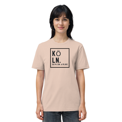 Köln Koordinaten (großer Druck auf der Brust) - Organic Shirt