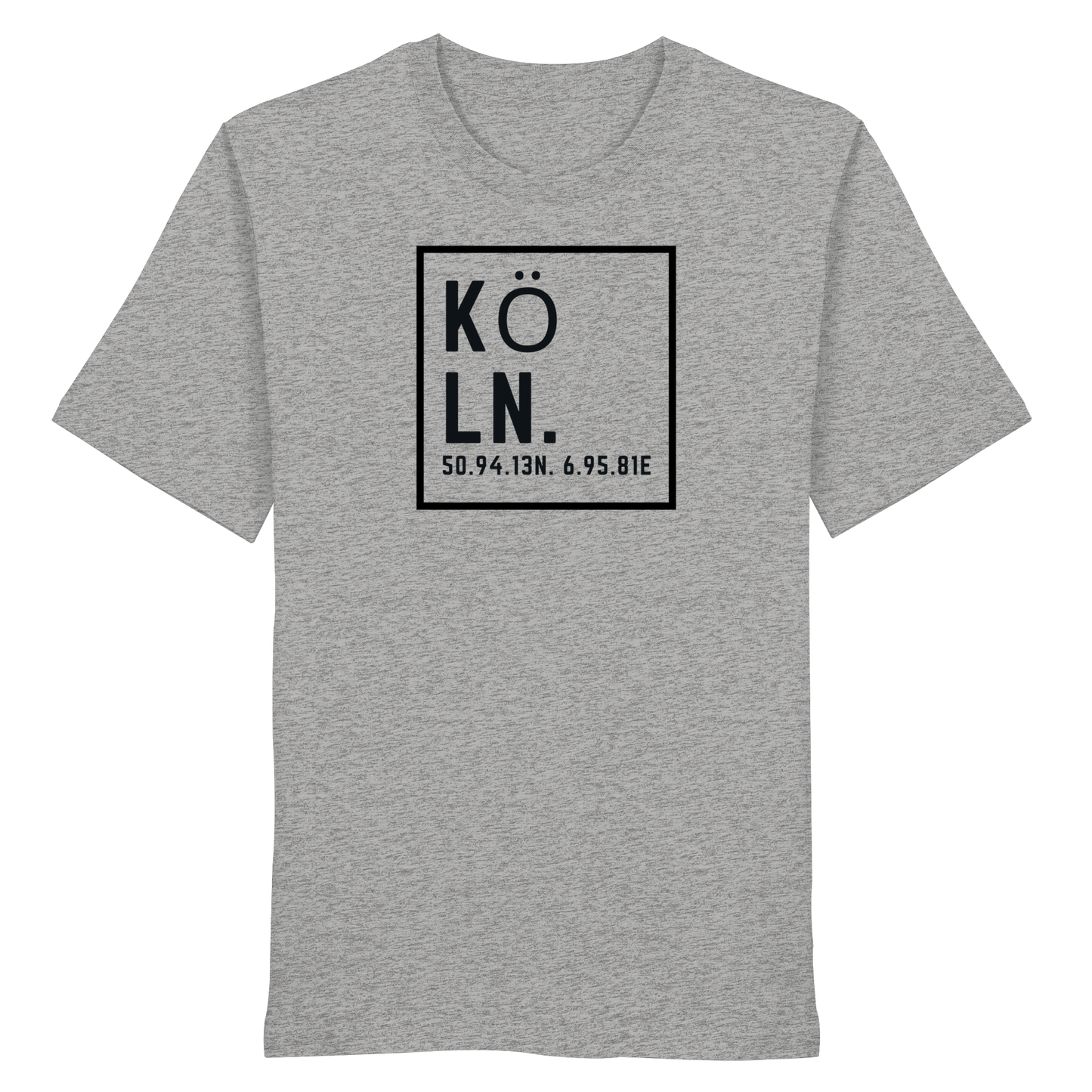 Köln Koordinaten (großer Druck auf der Brust) - Organic Shirt