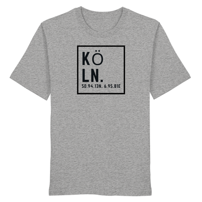 Köln Koordinaten (großer Druck auf der Brust) - Organic Shirt