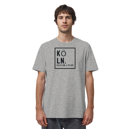 Köln Koordinaten (großer Druck auf der Brust) - Organic Shirt