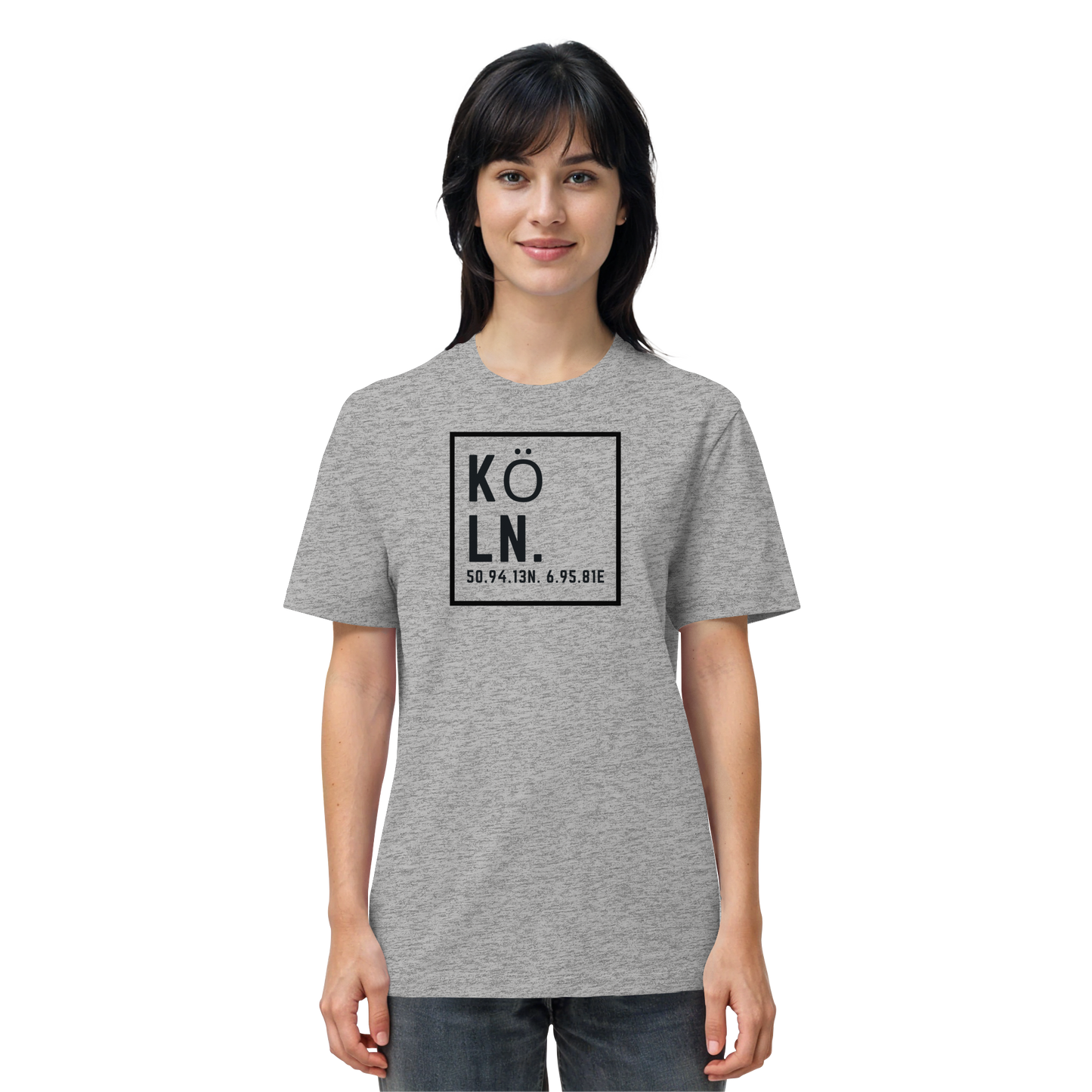 Köln Koordinaten (großer Druck auf der Brust) - Organic Shirt