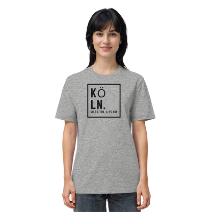 Köln Koordinaten (großer Druck auf der Brust) - Organic Shirt