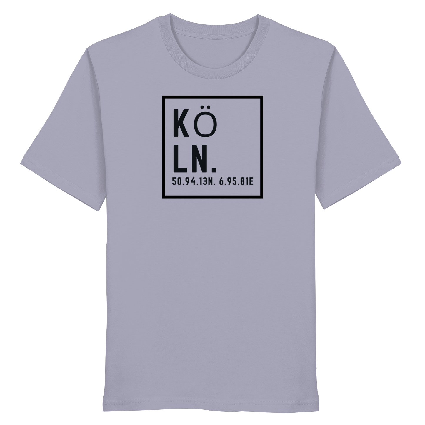 Köln Koordinaten (großer Druck auf der Brust) - Organic Shirt
