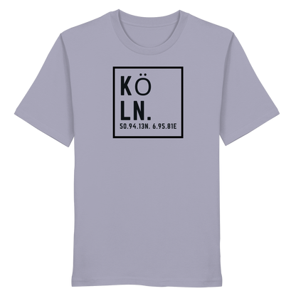 Köln Koordinaten (großer Druck auf der Brust) - Organic Shirt