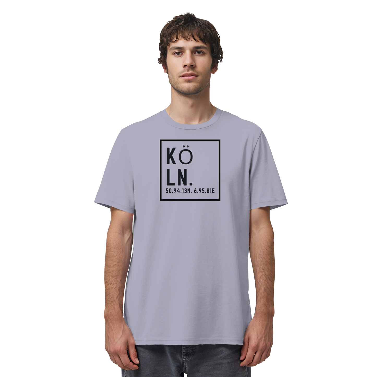 Köln Koordinaten (großer Druck auf der Brust) - Organic Shirt