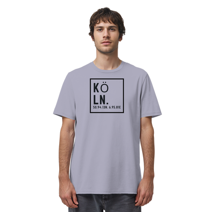 Köln Koordinaten (großer Druck auf der Brust) - Organic Shirt
