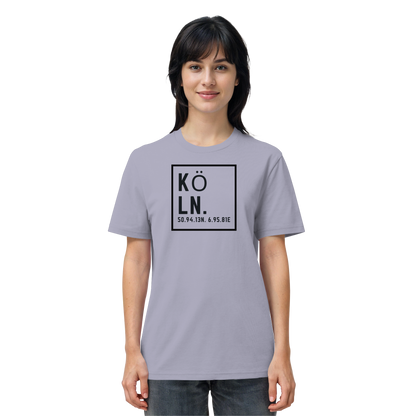 Köln Koordinaten (großer Druck auf der Brust) - Organic Shirt