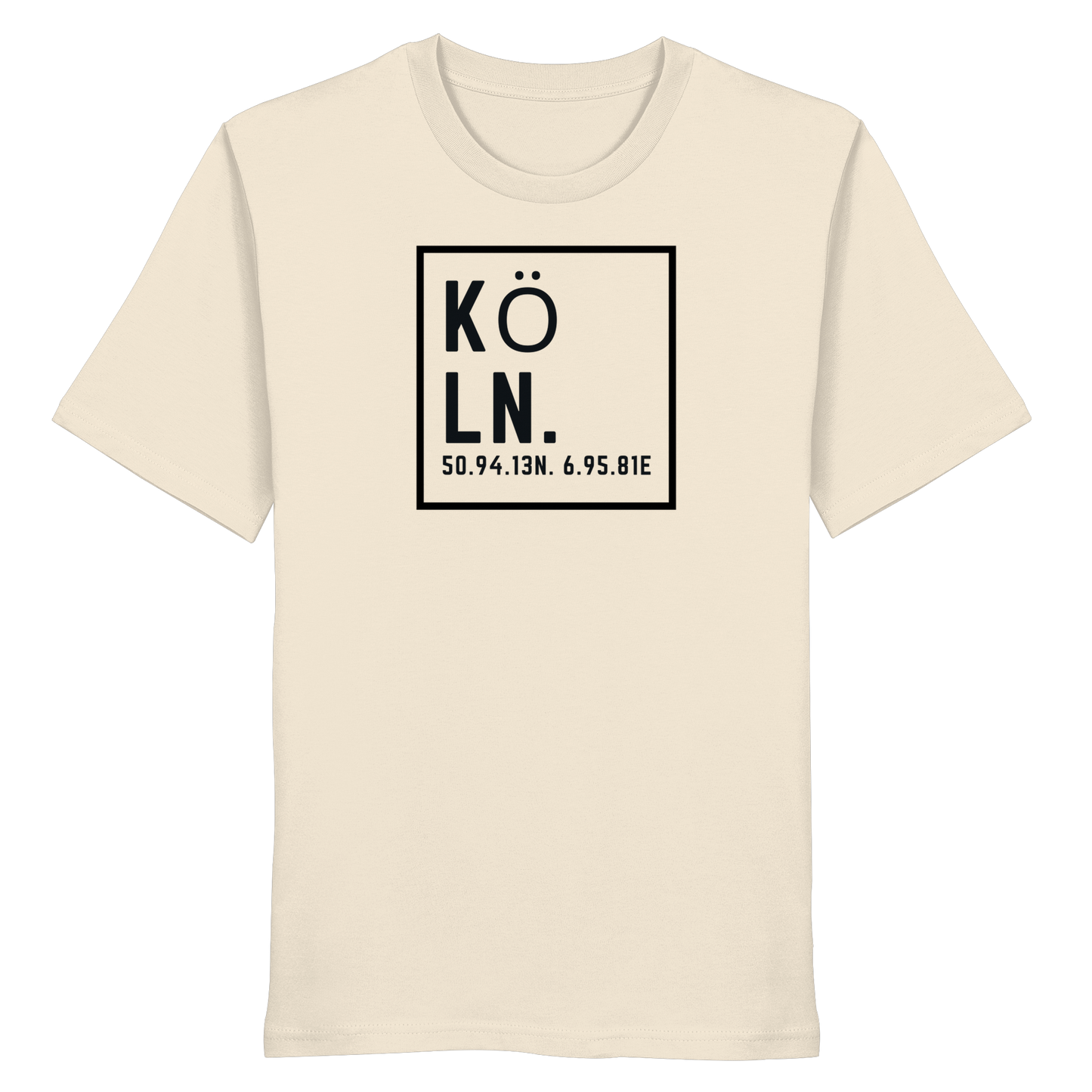 Köln Koordinaten (großer Druck auf der Brust) - Organic Shirt