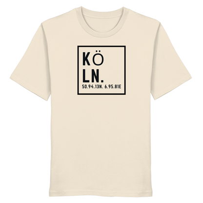 Köln Koordinaten (großer Druck auf der Brust) - Organic Shirt