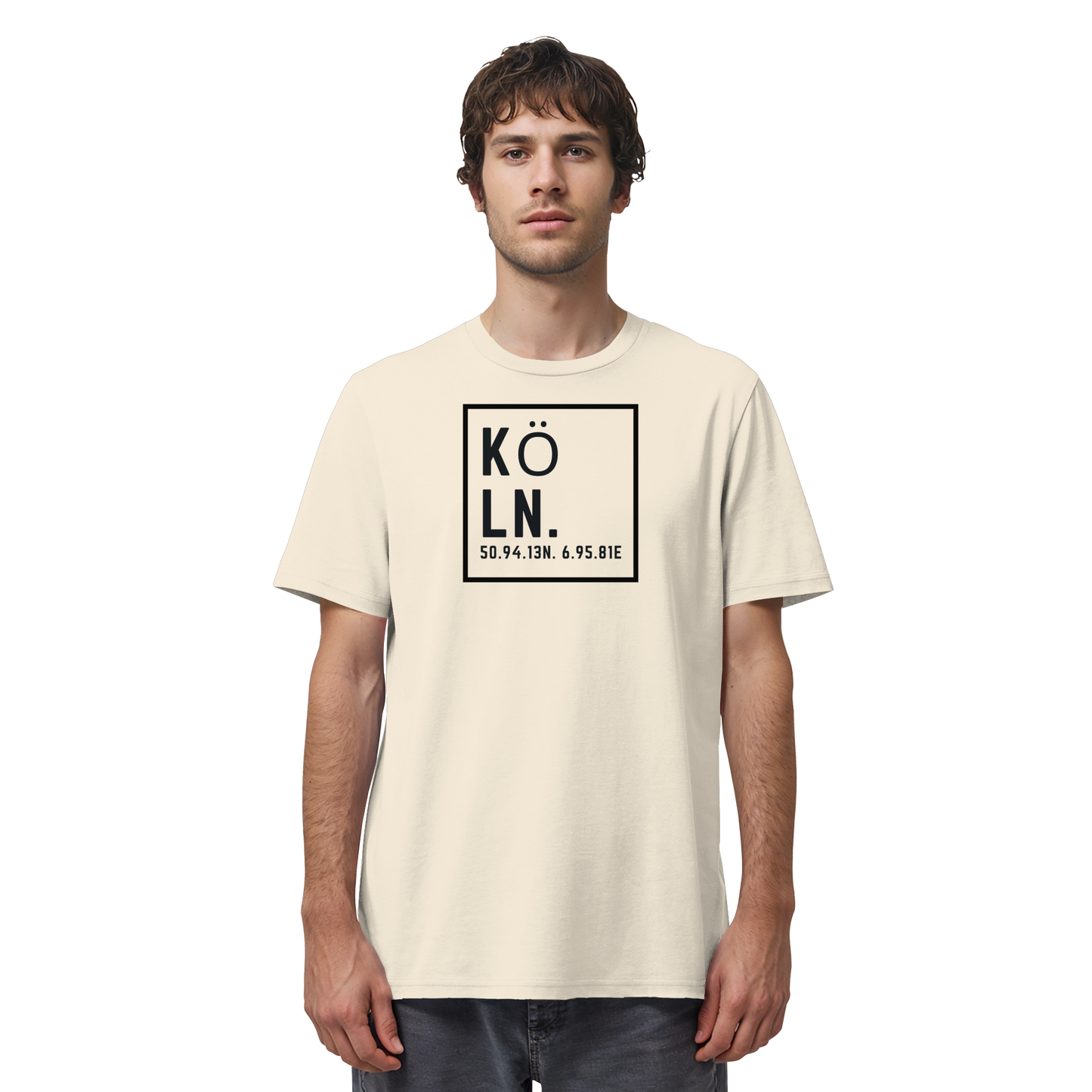 Köln Koordinaten (großer Druck auf der Brust) - Organic Shirt