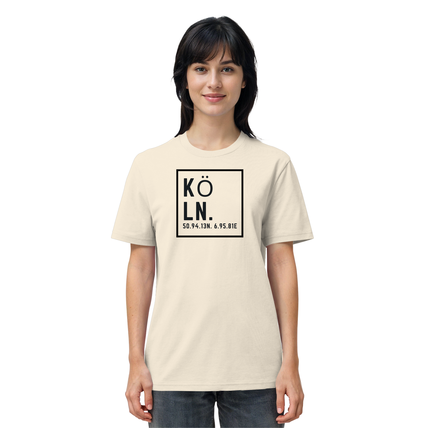 Köln Koordinaten (großer Druck auf der Brust) - Organic Shirt